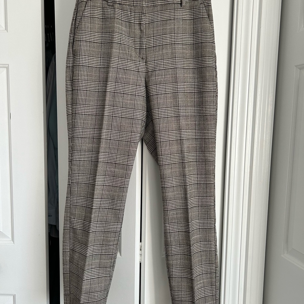H&M Gray Dress Pants with Plaid Pattern
